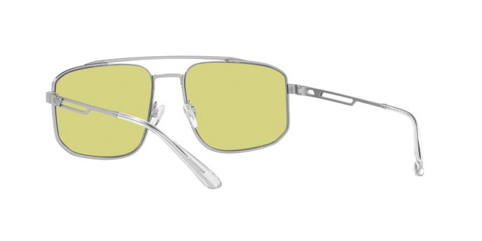 Sonnenbrillen Emporio Armani EA 2139 (3045/2) farbe argento opaco form rechteckig gläser verde