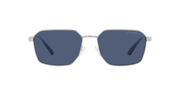 Sonnenbrillen Emporio Armani EA 2140 (304580) farbe argento opaco form rechteckig gläser blu scuro