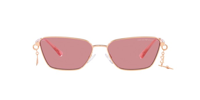 Occhiali da sole Emporio Armani EA 2141 (301184) colore rose gold lucido forma quadrato lenti rosa