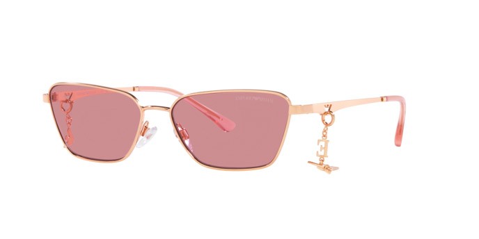 Occhiali da sole Emporio Armani EA 2141 (301184) colore rose gold lucido forma quadrato lenti rosa