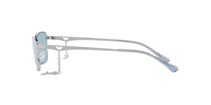 Sonnenbrillen Emporio Armani EA 2141 (301580) farbe argento lucido form quadratisch gläser azzurro chiaro