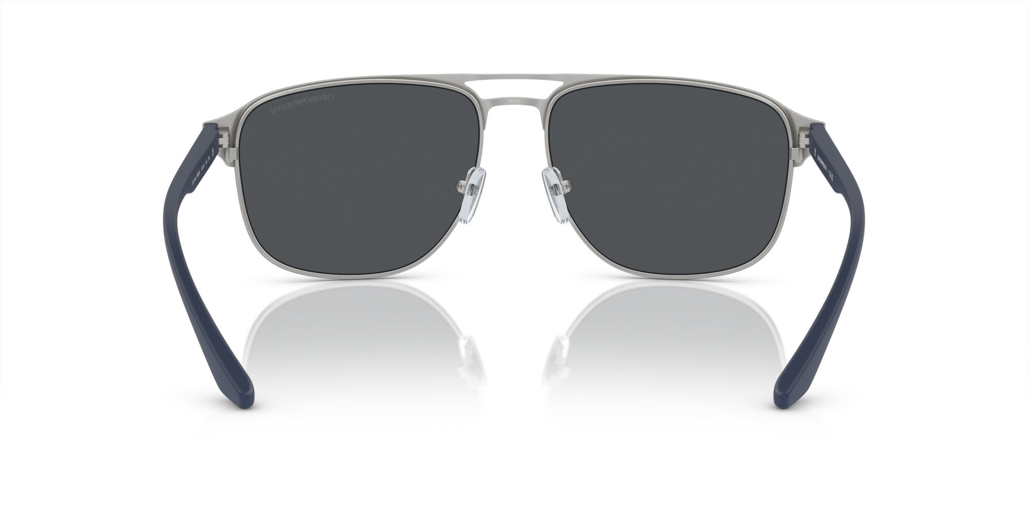 Occhiali da sole Emporio Armani EA 2144 (336887) colore argento opaco/bluette forma aviator lenti grigio scuro