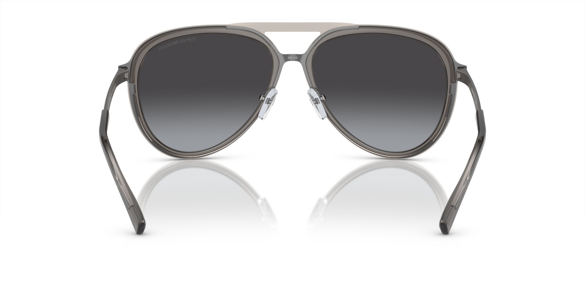 Sunglasses Emporio Armani EA 2145 (33578G) color fumo trasparente lucido shape aviator lenses grigio sfumato