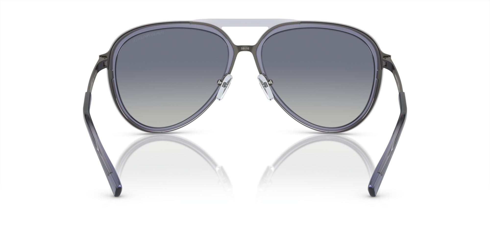 Occhiali da sole Emporio Armani EA 2145 (33584L) colore blu scuro brillante trasparente forma aviator lenti blu sfumato