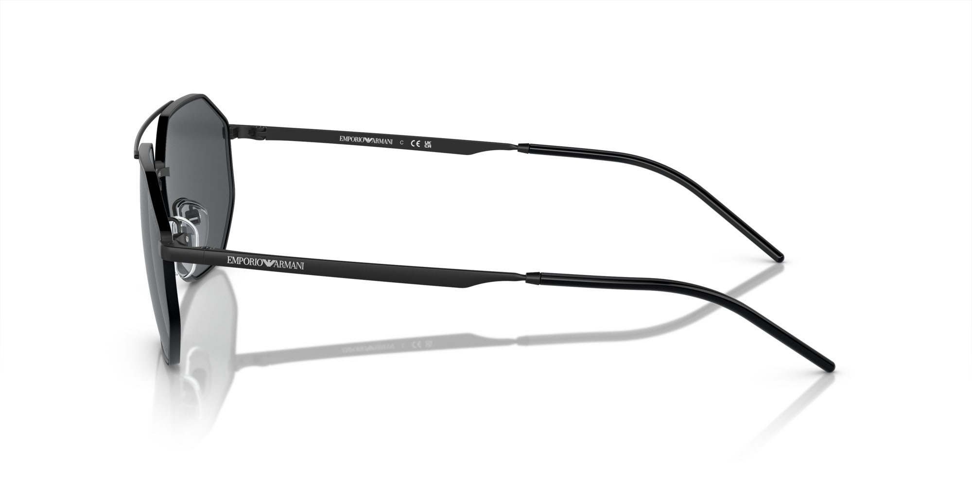 Sunglasses Emporio Armani EA 2147 (300187) color nero opaco shape irregular lenses grigio scuro