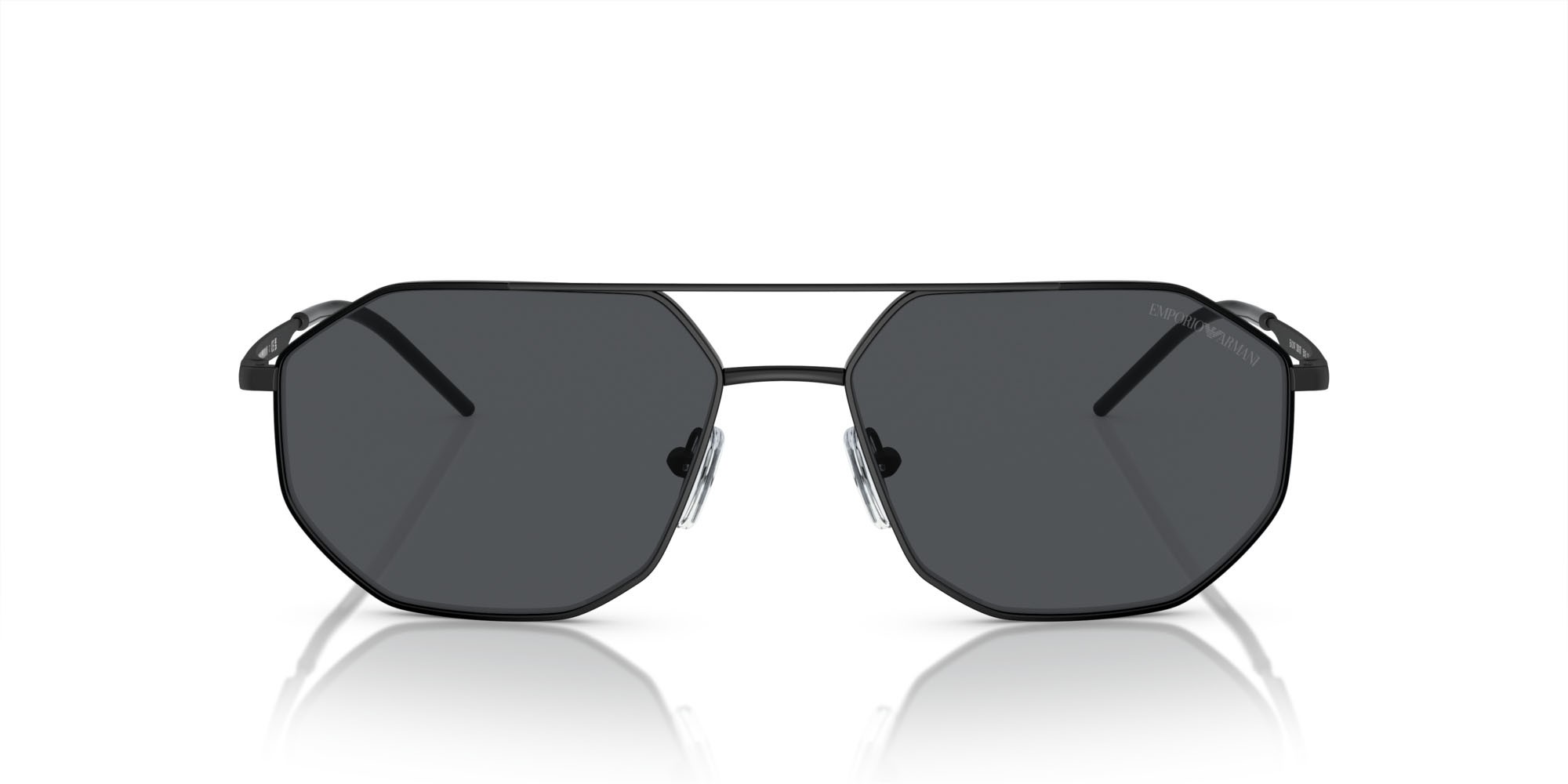 Sunglasses Emporio Armani EA 2147 (300187) color nero opaco shape irregular lenses grigio scuro