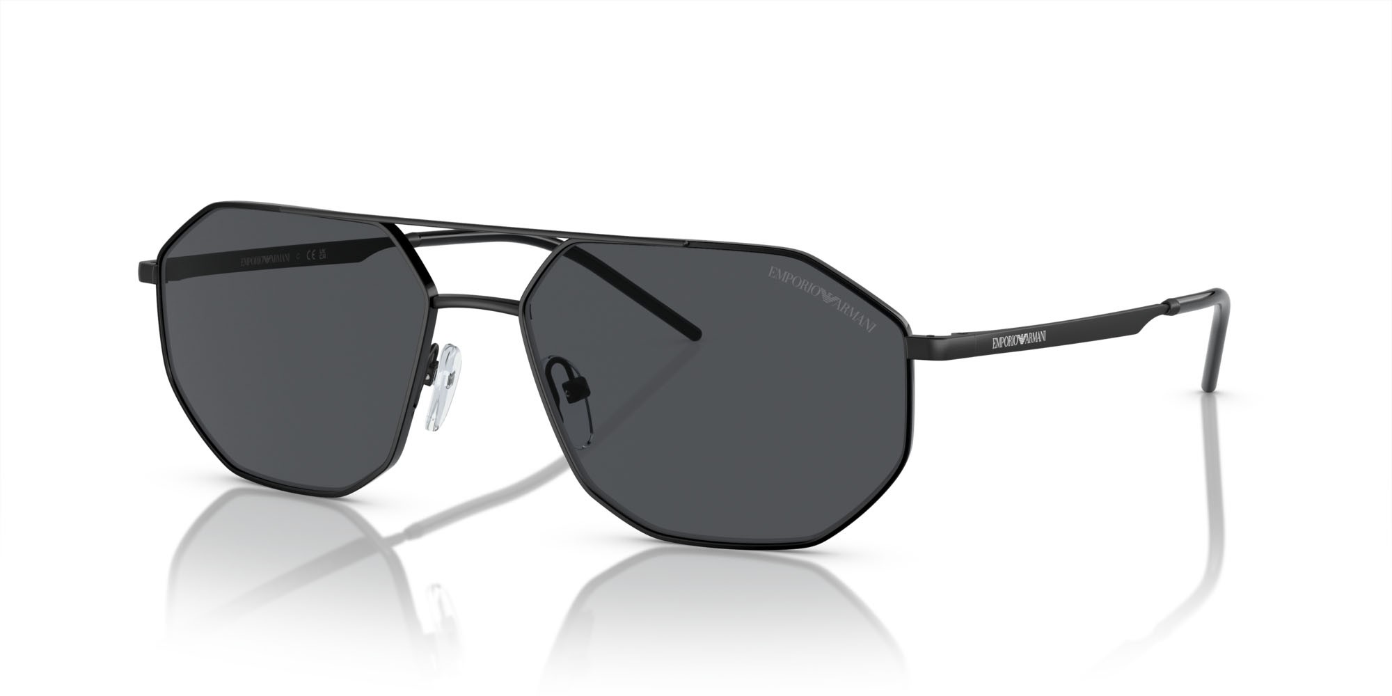 Sunglasses Emporio Armani EA 2147 (300187) color nero opaco shape irregular lenses grigio scuro