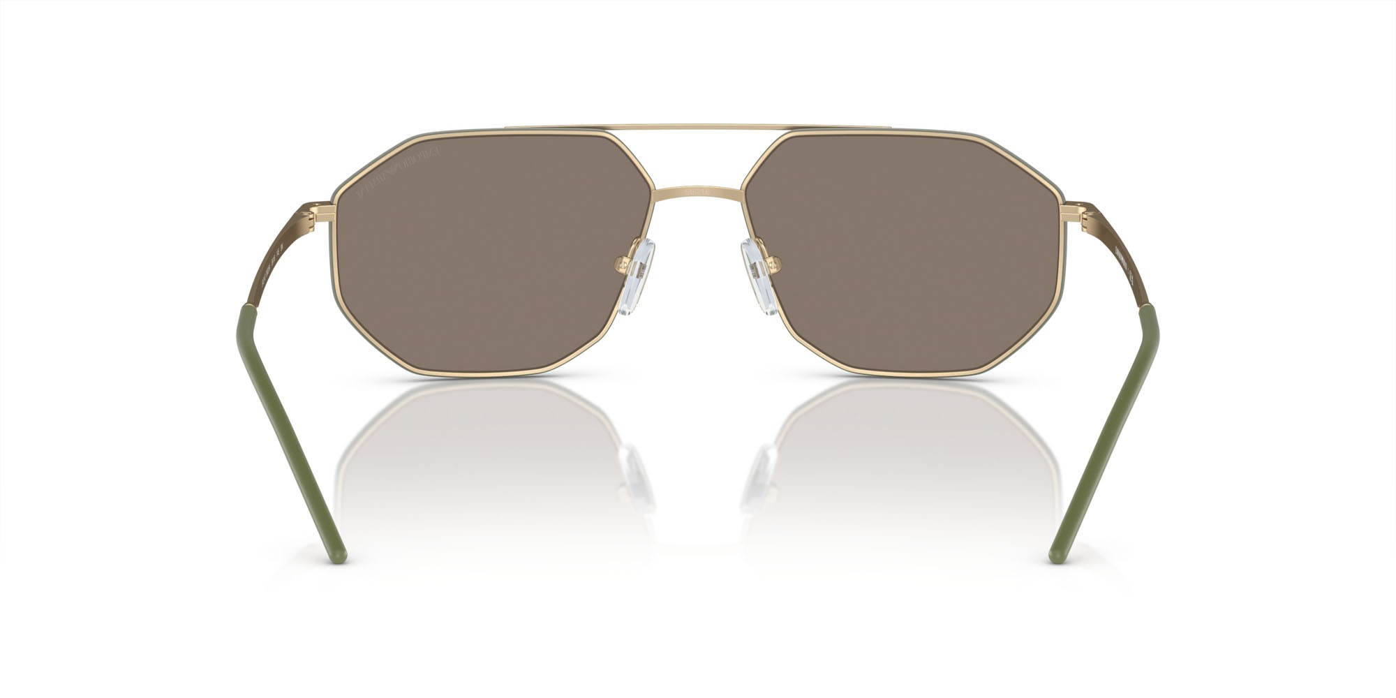 Occhiali da sole Emporio Armani EA 2147 (30025A) colore oro opaco forma irregolare lenti marrone chiaro specchiato oro scuro
