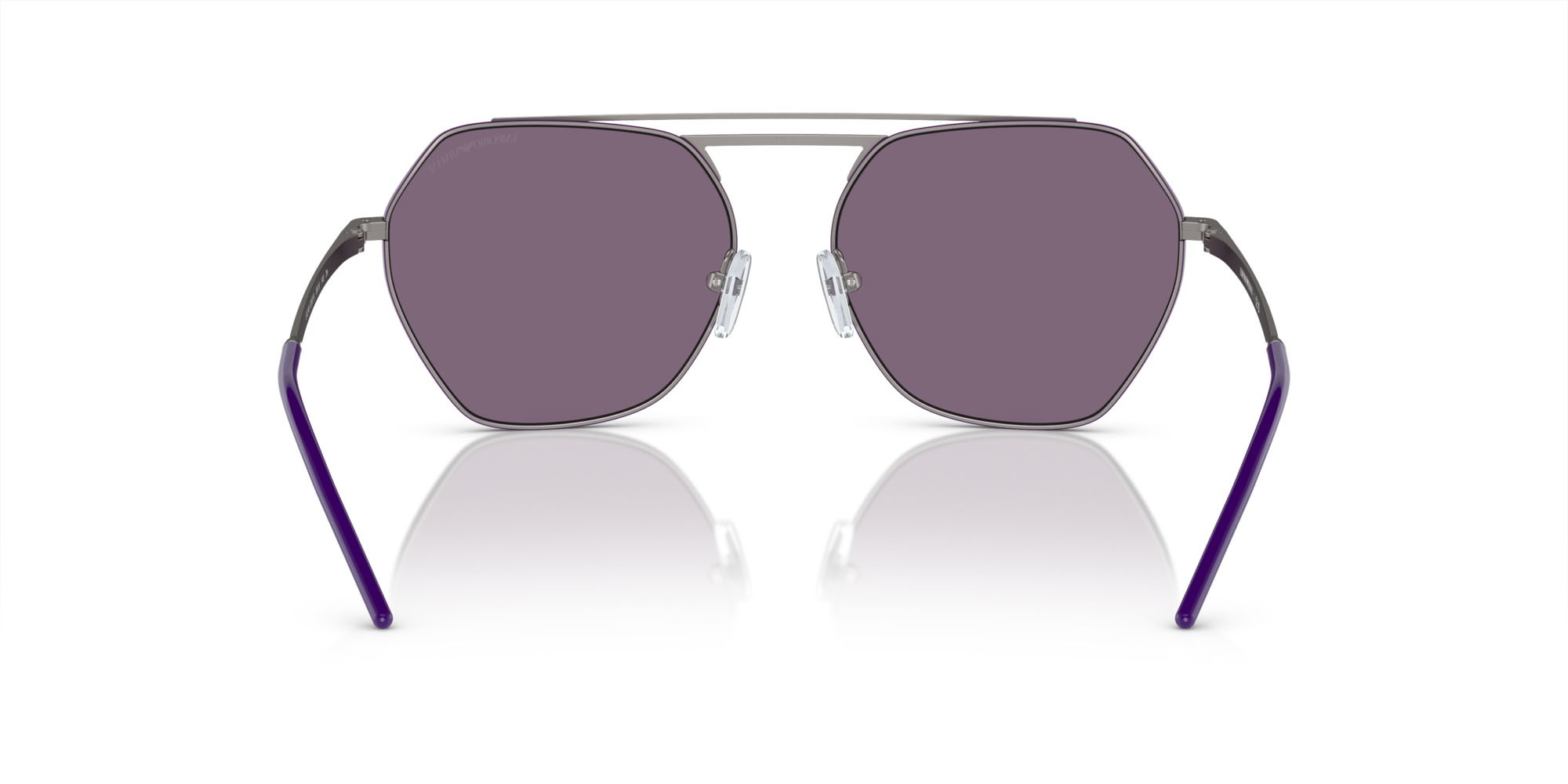 Sonnenbrillen Emporio Armani EA 2148 (30101A) farbe gunmetal lucido form unregelmäßig gläser viola