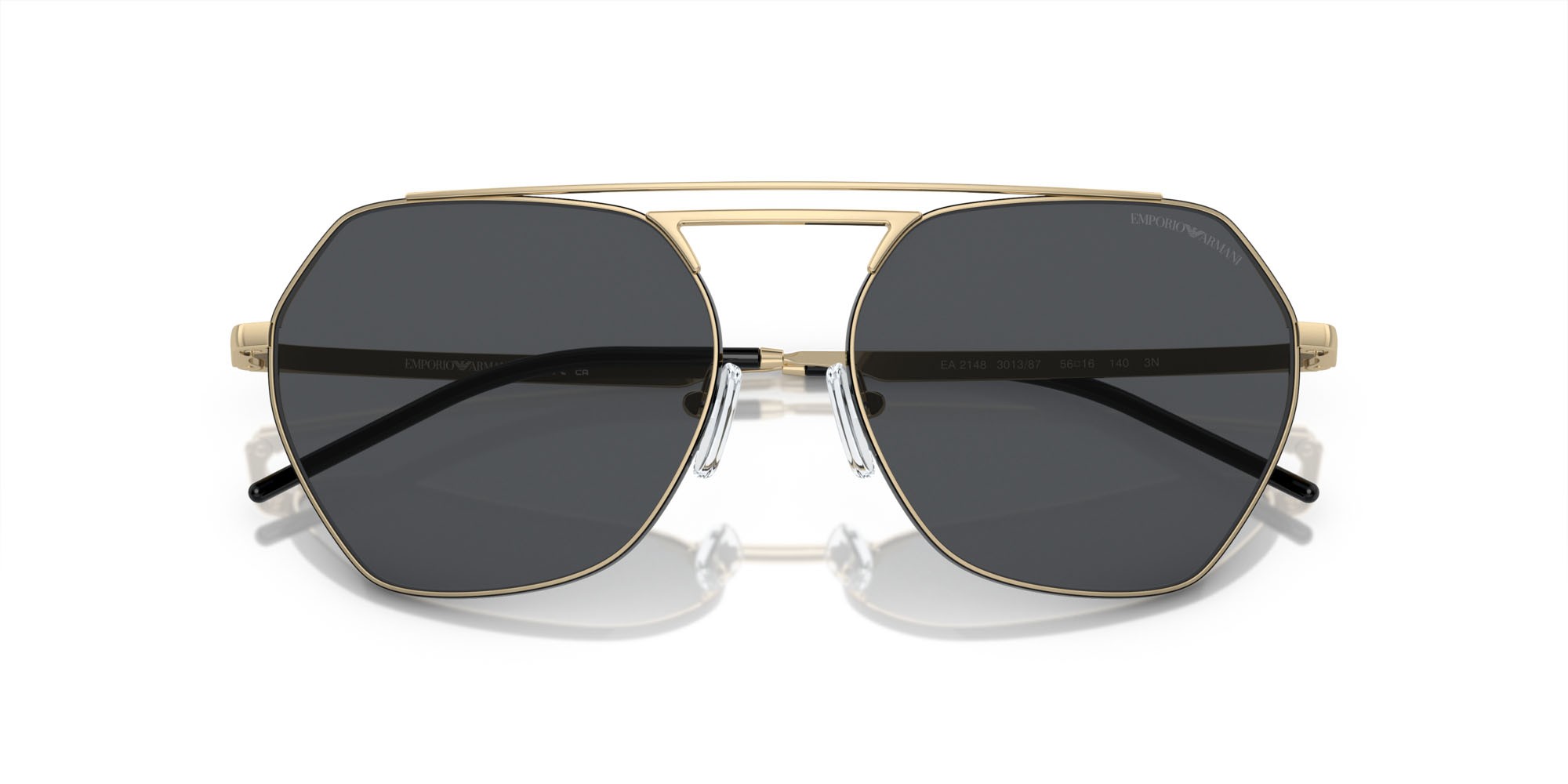 Sonnenbrillen Emporio Armani EA 2148 (301387) farbe oro pallido lucido form unregelmäßig gläser grigio scuro