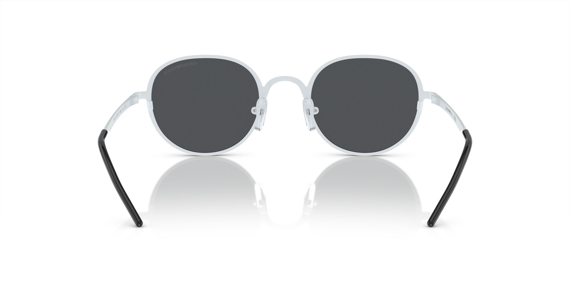 Sonnenbrillen Emporio Armani EA 2151 (337387) farbe bianco lucido/nero form rund gläser grigio scuro