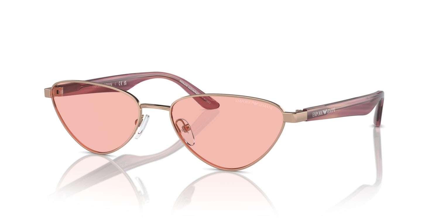 Sonnenbrillen Emporio Armani EA 2153 (3011/5) farbe rose gold lucido form unregelmäßig gläser rosa chiaro