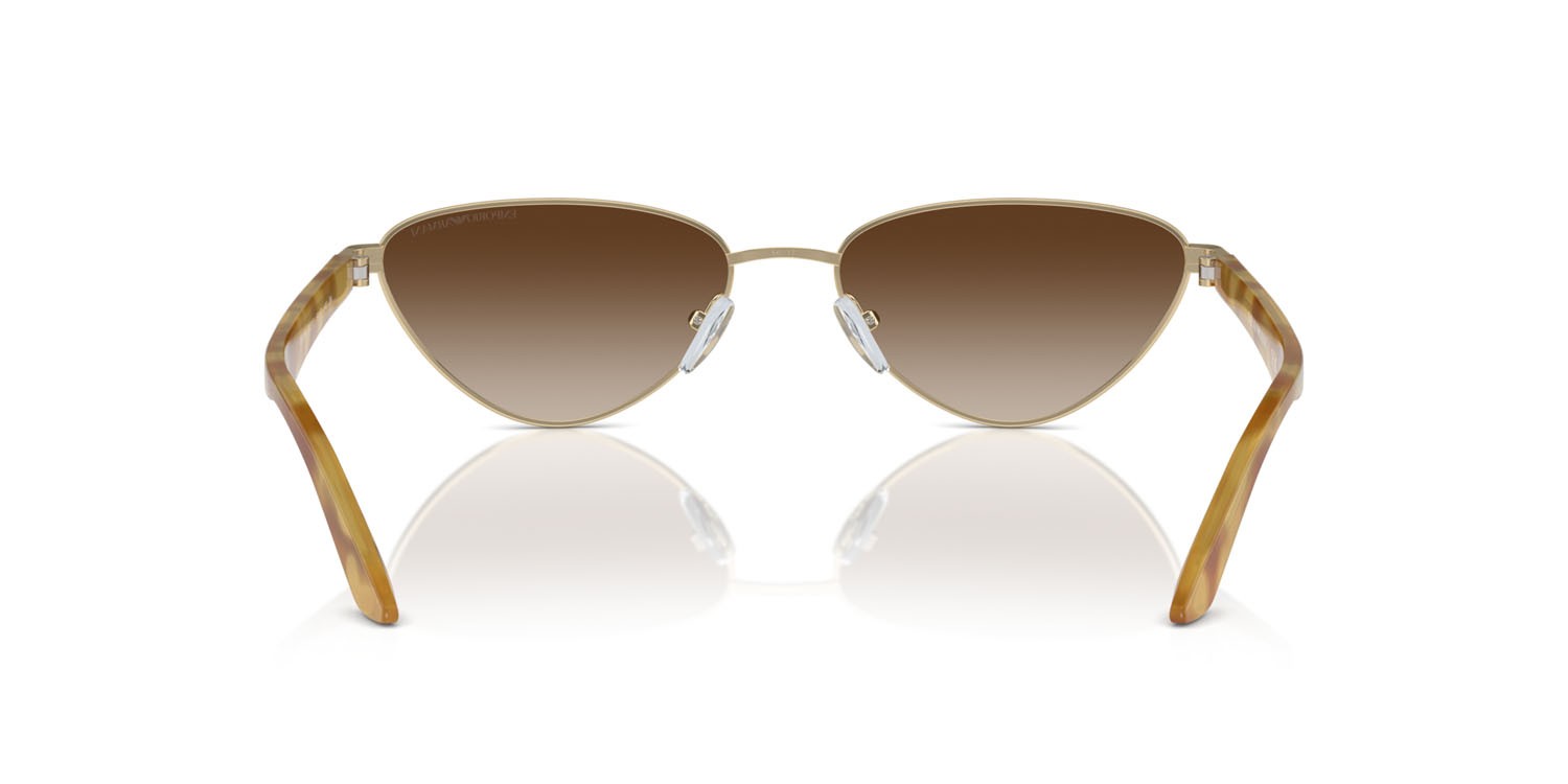 Occhiali da sole Emporio Armani EA 2153 (301313) colore oro pallido lucido forma irregolare lenti marrone sfumato