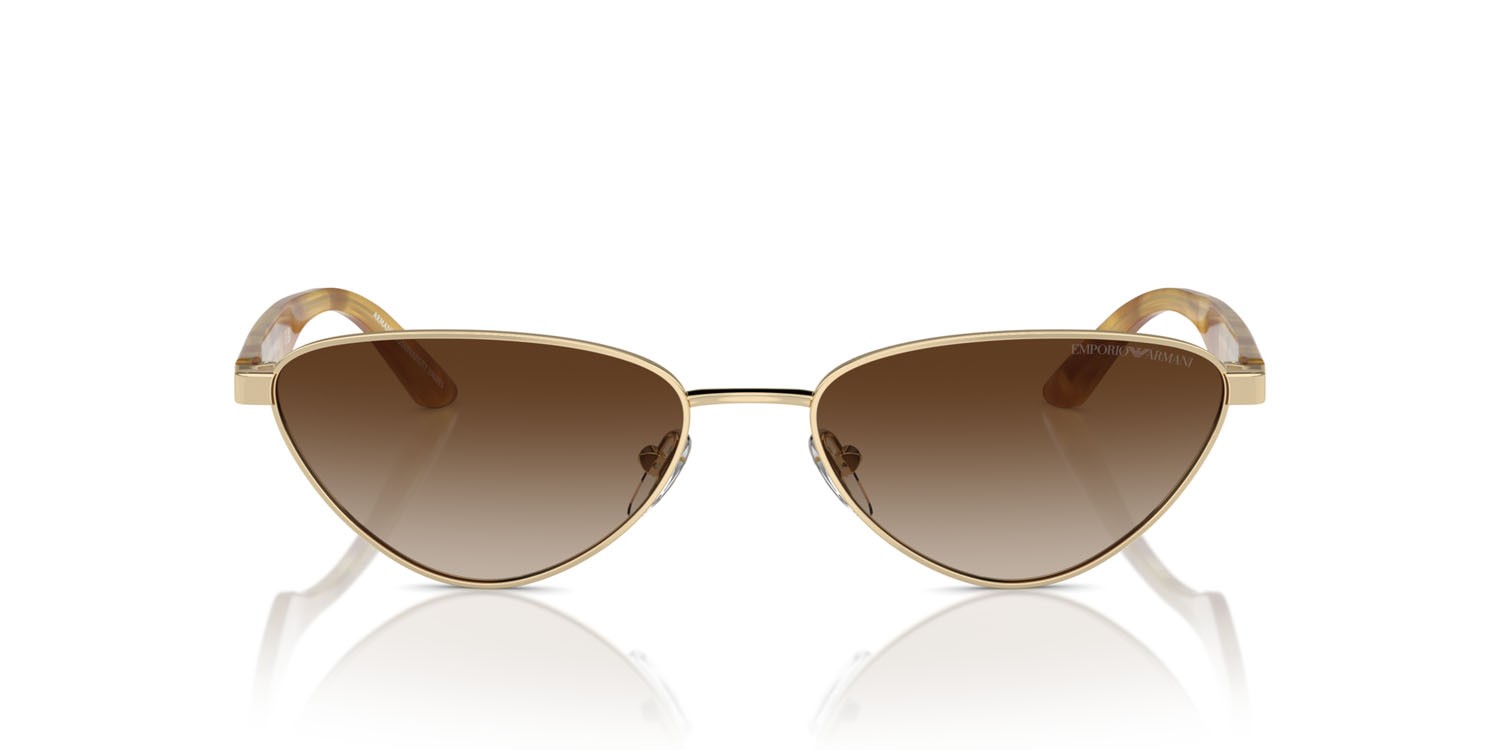 Occhiali da sole Emporio Armani EA 2153 (301313) colore oro pallido lucido forma irregolare lenti marrone sfumato