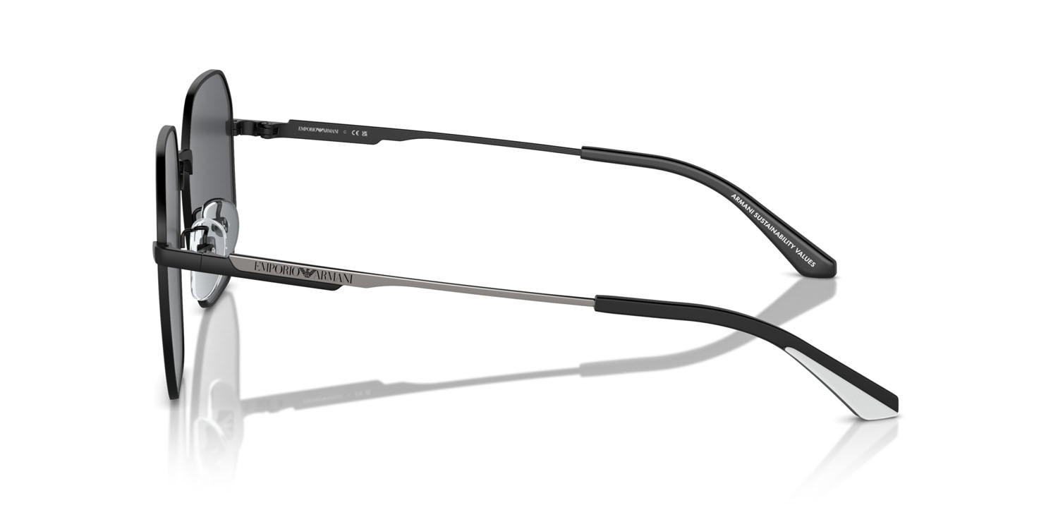 Occhiali da sole Emporio Armani EA 2154D (300187) colore nero opaco forma aviator lenti grigio scuro