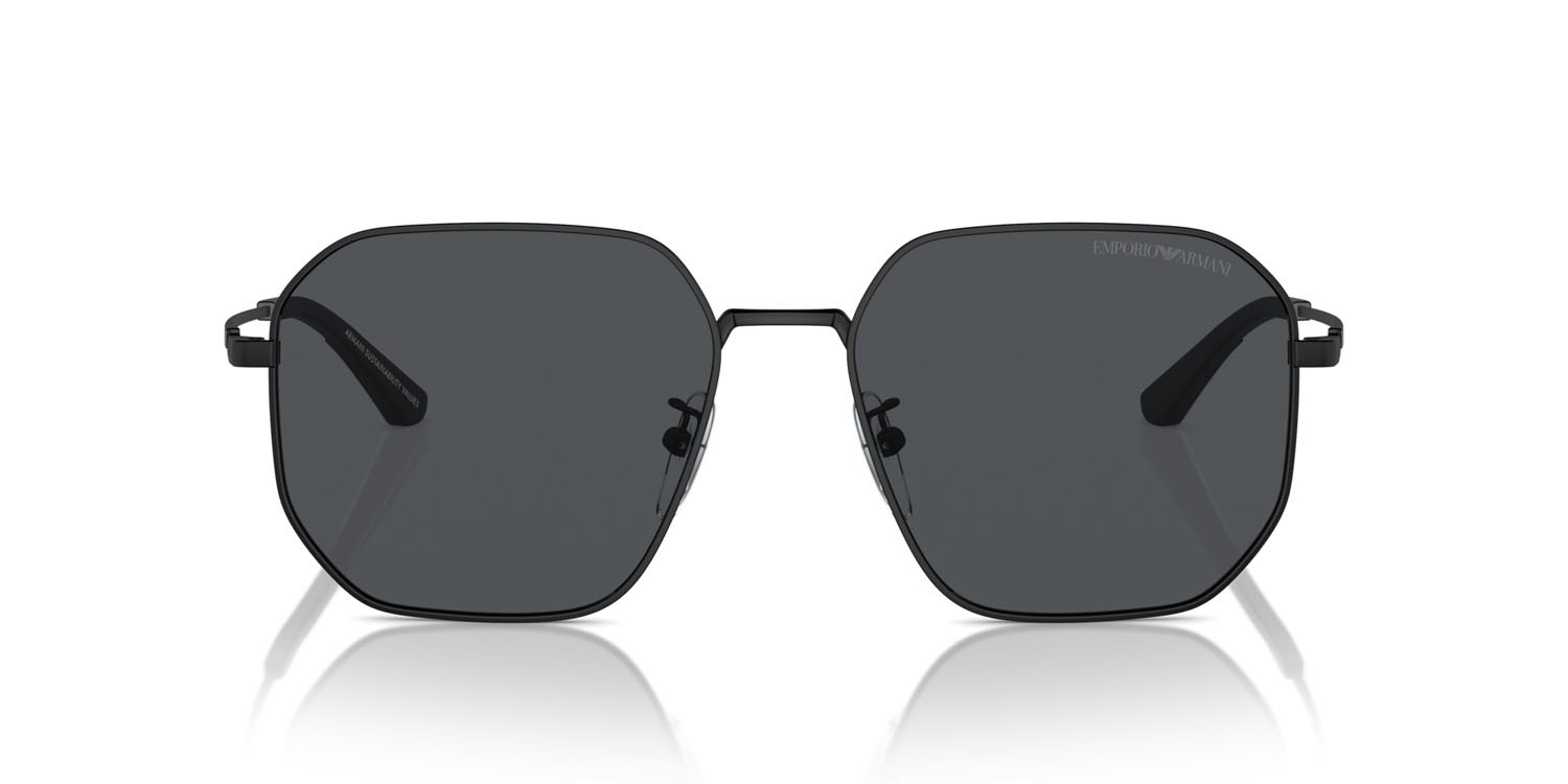Occhiali da sole Emporio Armani EA 2154D (300187) colore nero opaco forma aviator lenti grigio scuro