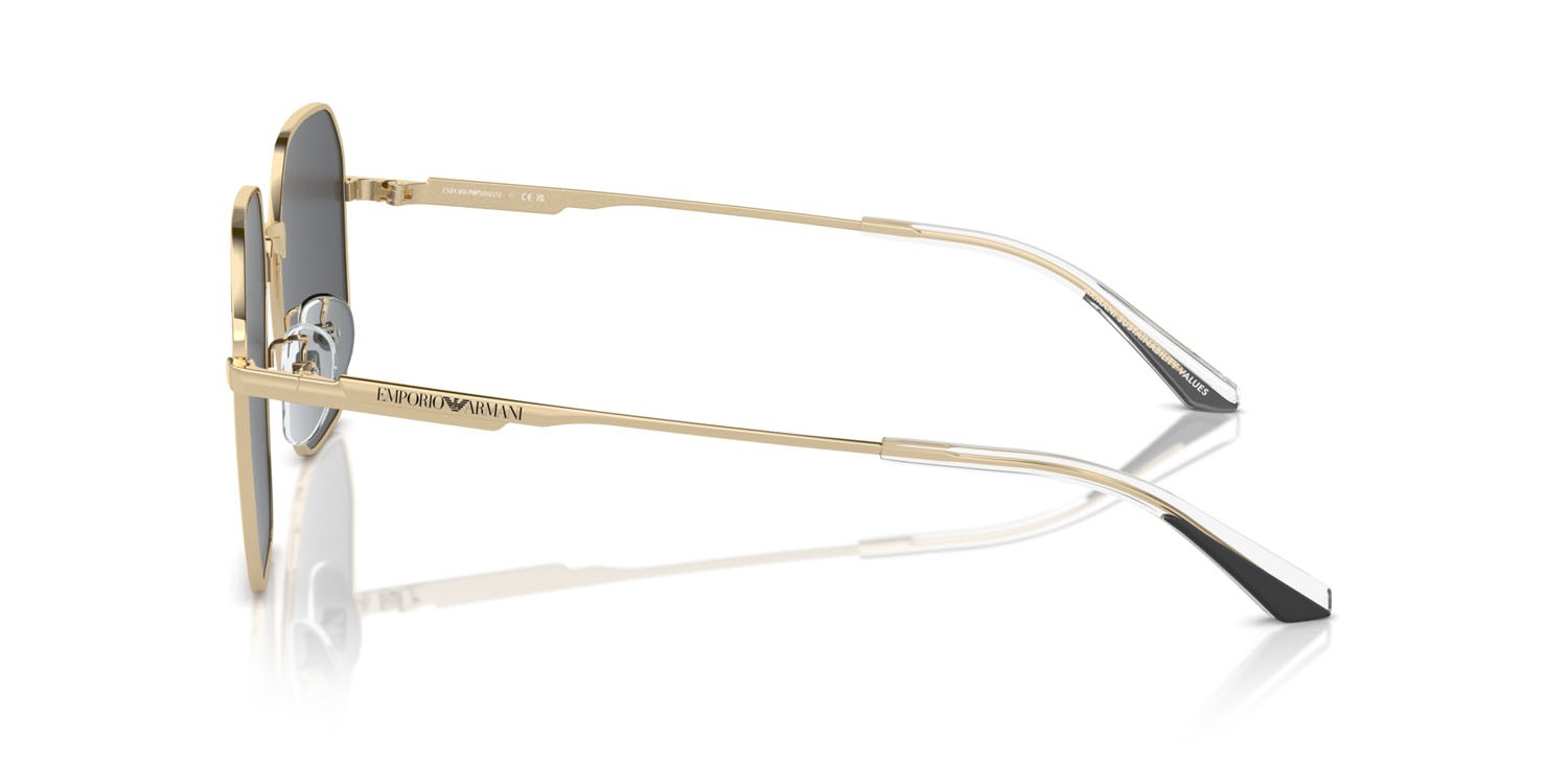 Occhiali da sole Emporio Armani EA 2154D (301387) colore oro pallido lucido forma aviator lenti grigio scuro