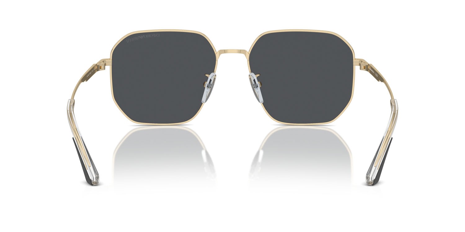 Occhiali da sole Emporio Armani EA 2154D (301387) colore oro pallido lucido forma aviator lenti grigio scuro