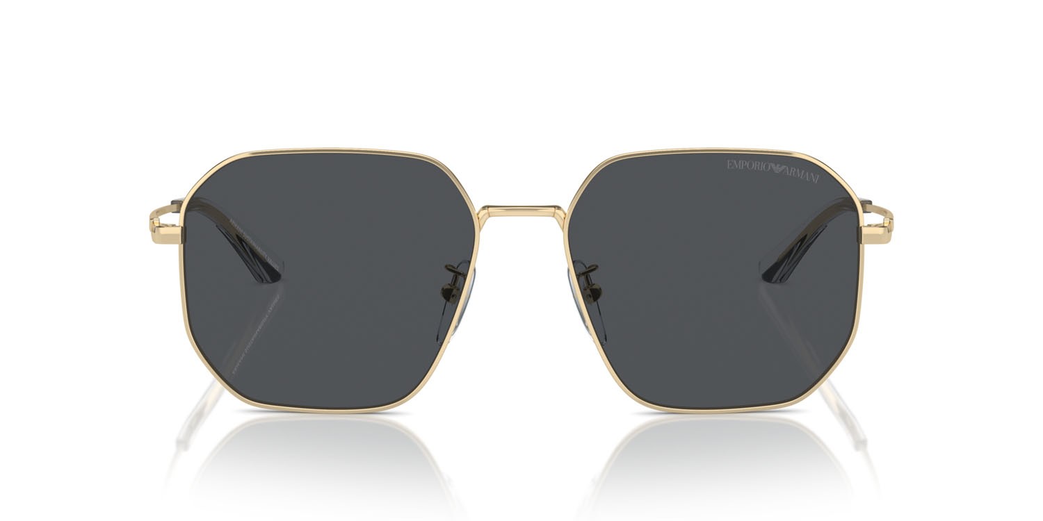 Occhiali da sole Emporio Armani EA 2154D (301387) colore oro pallido lucido forma aviator lenti grigio scuro