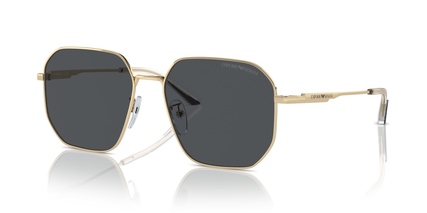 Occhiali da sole Emporio Armani EA 2154D (301387) colore oro pallido lucido forma aviator lenti grigio scuro