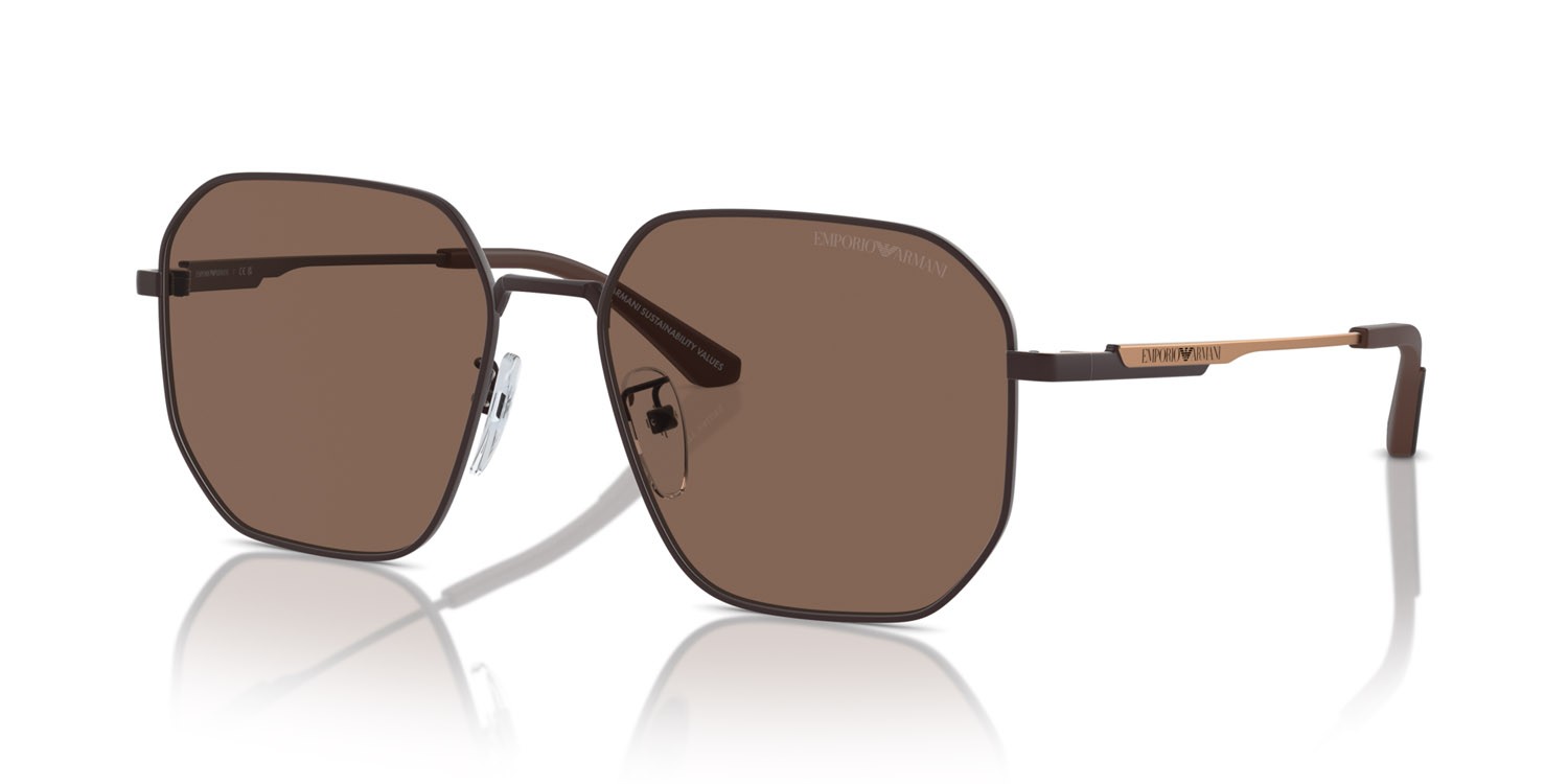 Sonnenbrillen Emporio Armani EA 2154D (320173) farbe marrone opaco form aviator gläser marrone scuro