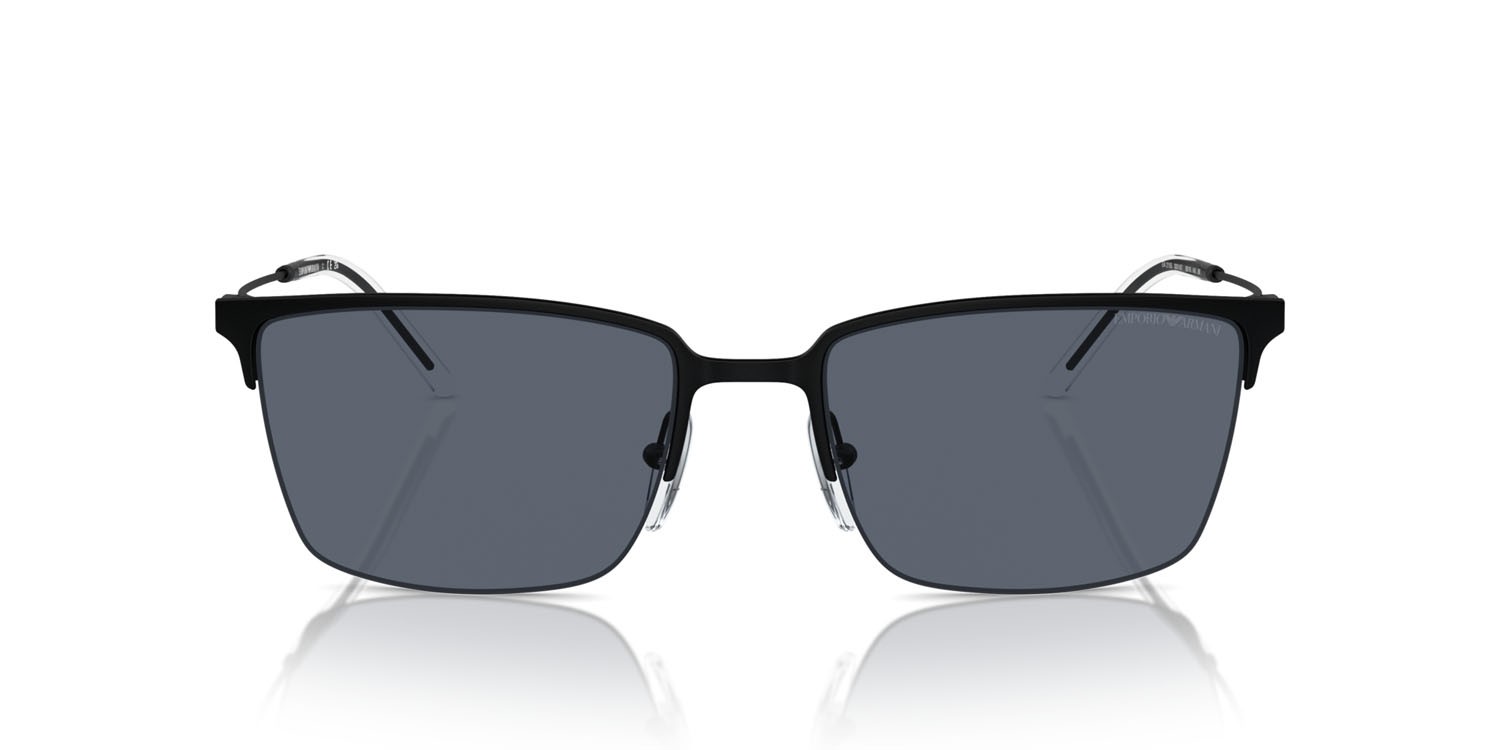 Occhiali da sole Emporio Armani EA 2155 (300187) colore nero opaco forma quadrato lenti grigio scuro