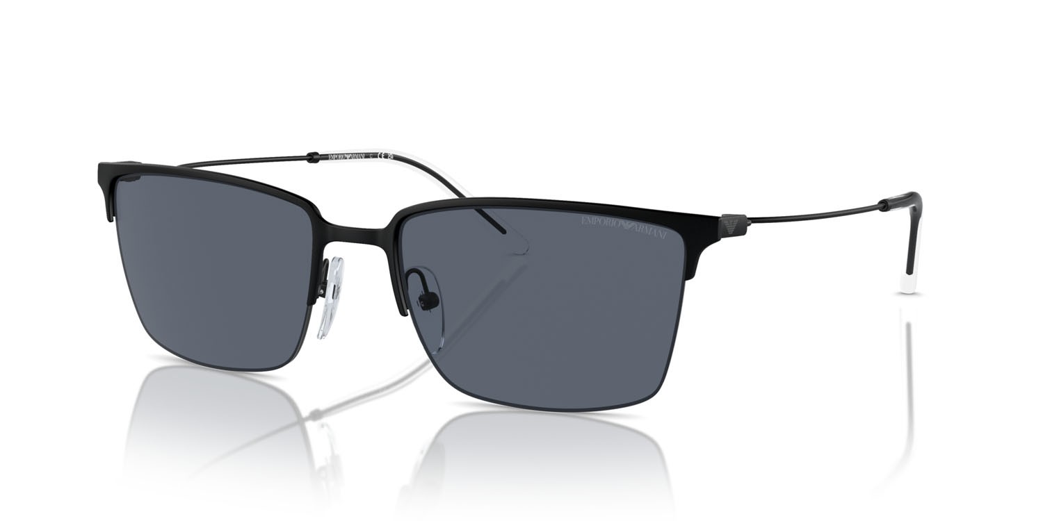 Occhiali da sole Emporio Armani EA 2155 (300187) colore nero opaco forma quadrato lenti grigio scuro