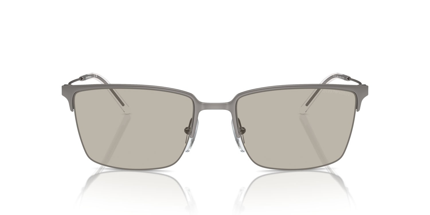 Occhiali da sole Emporio Armani EA 2155 (3003/3) colore gunmetal opaco forma quadrato lenti marrone chiaro