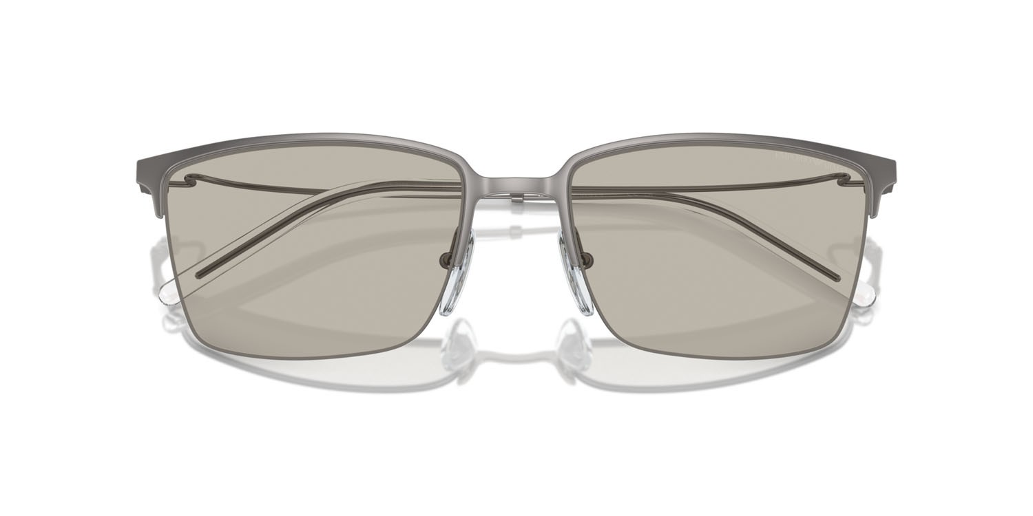 Occhiali da sole Emporio Armani EA 2155 (3003/3) colore gunmetal opaco forma quadrato lenti marrone chiaro