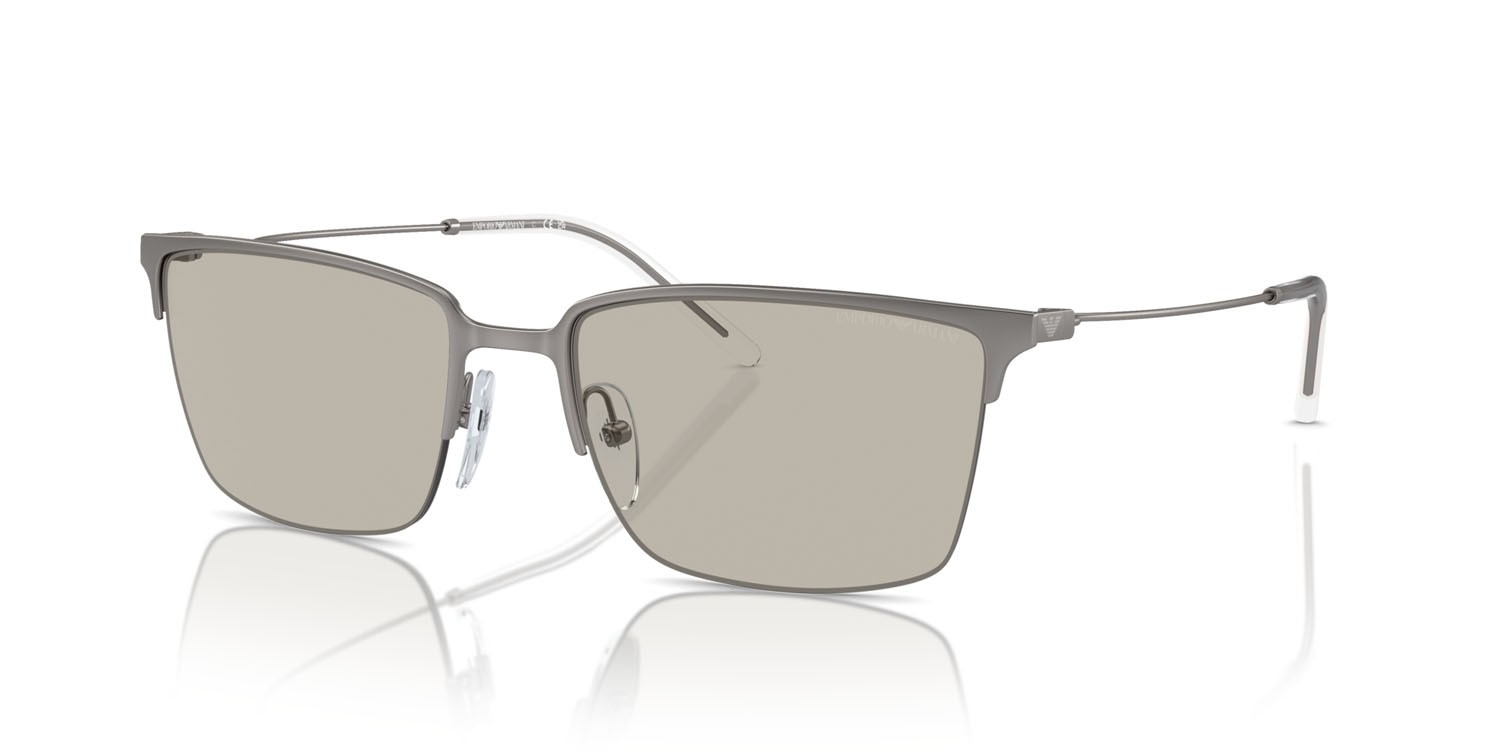 Occhiali da sole Emporio Armani EA 2155 (3003/3) colore gunmetal opaco forma quadrato lenti marrone chiaro