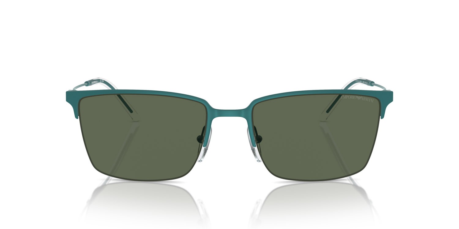 Occhiali da sole Emporio Armani EA 2155 (337971) colore matte alpine green forma quadrato lenti verde scuro