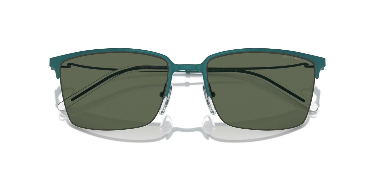 Occhiali da sole Emporio Armani EA 2155 (337971) colore matte alpine green forma quadrato lenti verde scuro