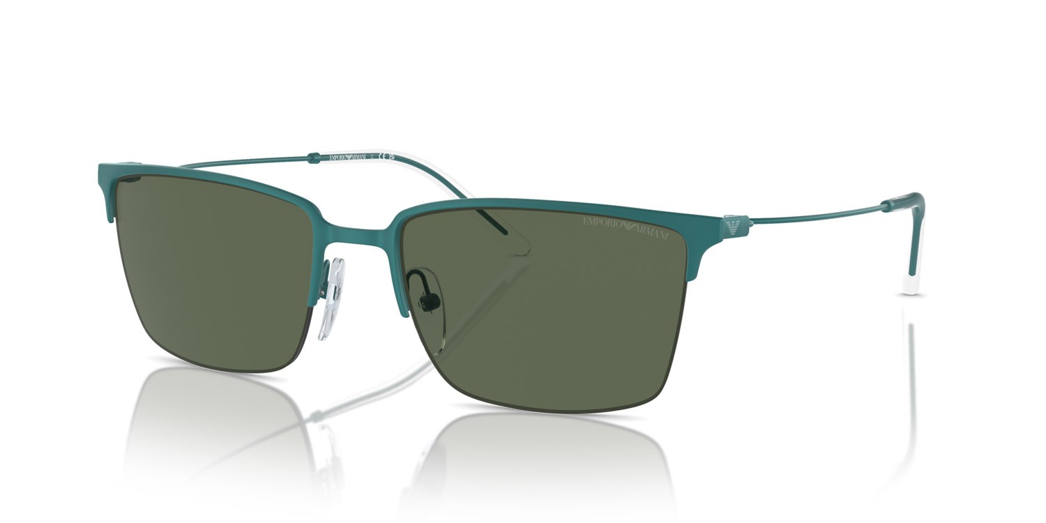 Occhiali da sole Emporio Armani EA 2155 (337971) colore matte alpine green forma quadrato lenti verde scuro