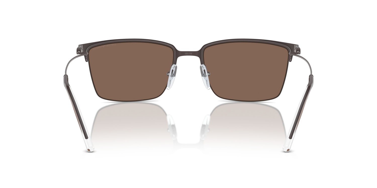Occhiali da sole Emporio Armani EA 2155 (338073) colore marrone opaco forma quadrato lenti marrone scuro