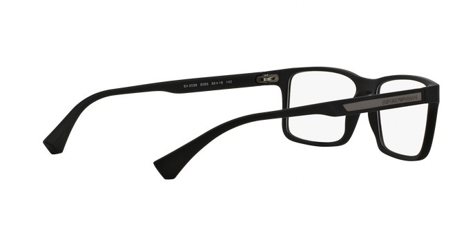 Occhiali da vista Emporio Armani EA 3038 (5063) colore black rubber forma rettangolare lenti demo lens