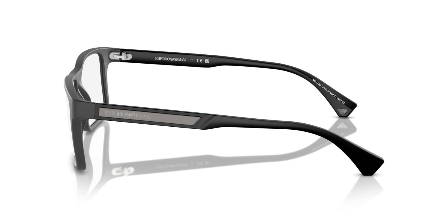 Occhiali da vista Emporio Armani EA 3038 (5126) colore grigio scuro opaco forma rettangolare lenti lente demo