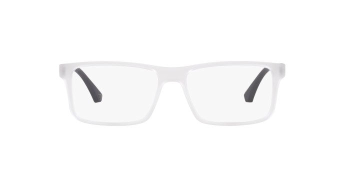 Brillen Emporio Armani EA 3038 (5893) farbe matte transparent crystal form rechteckig gläser demo lens