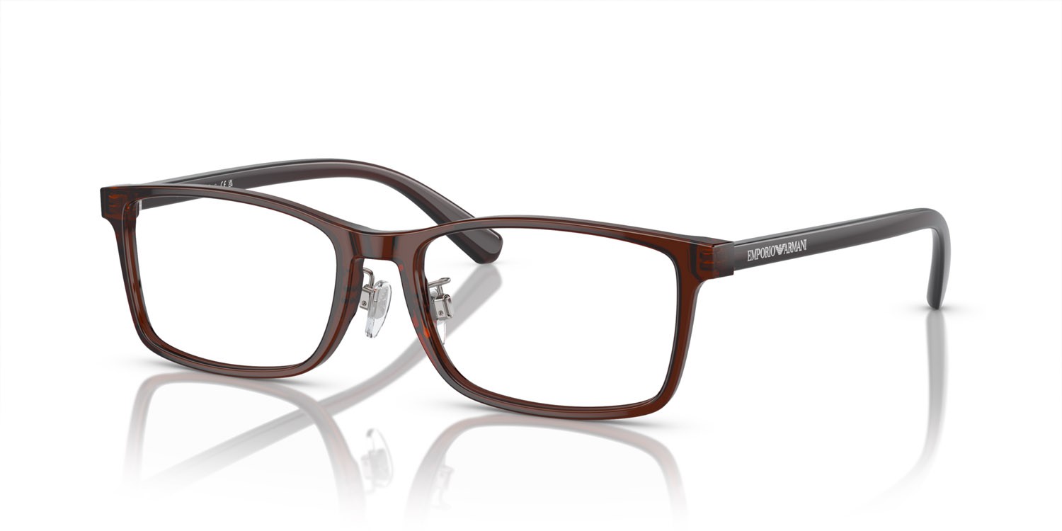 Brillen Emporio Armani EA 3145D (5374) farbe marrone trasparente form quadratisch gläser lente demo