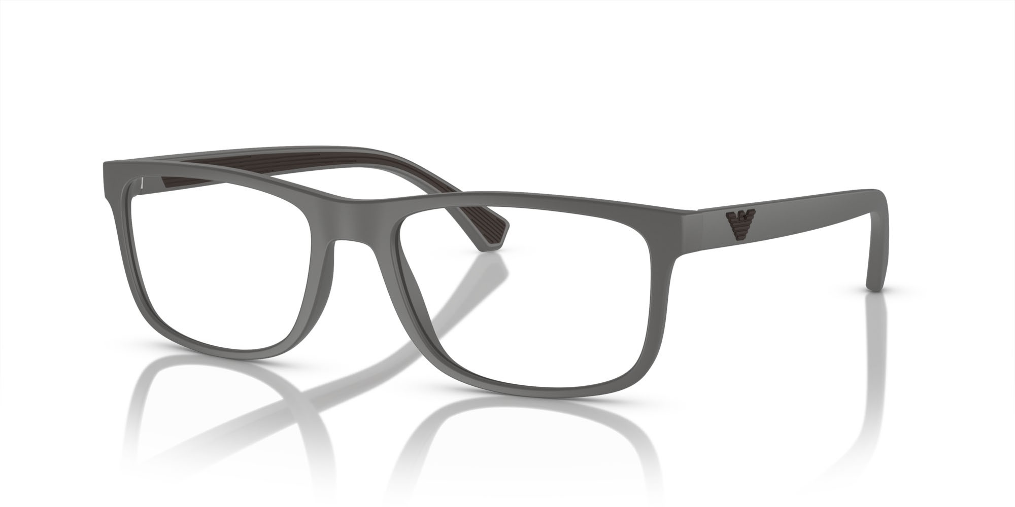 Brillen Emporio Armani EA 3147 (5126) farbe grigio opaco form rechteckig gläser lente demo