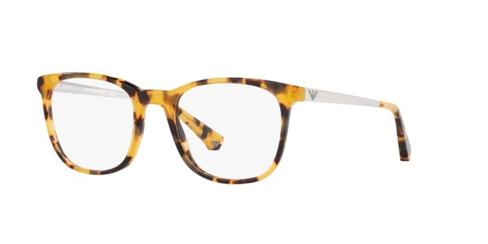 Brillen Emporio Armani EA 3153 (5767) farbe blonde havana form quadratisch gläser demo lens