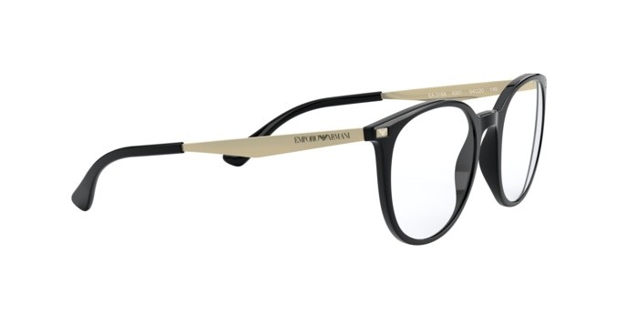 Eyeglasses Emporio Armani EA 3168 (5001) color shiny black shape pantos lenses demo lens