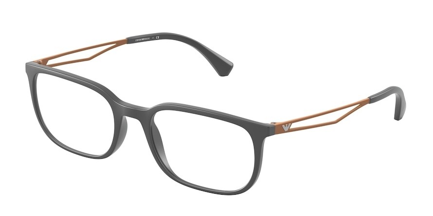 Brillen Emporio Armani EA 3174 (5437) farbe matte grey form quadratisch gläser demo lens