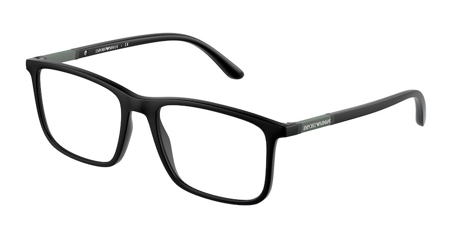 Brillen Emporio Armani EA 3181 (5042) farbe matte black form rechteckig gläser demo lens