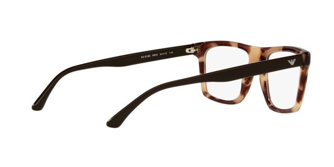 Brillen Emporio Armani EA 3185 (5903) farbe striped brown form rechteckig gläser demo lens