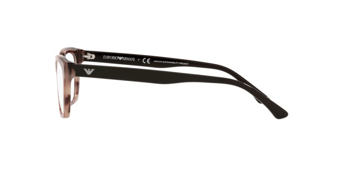 Brillen Emporio Armani EA 3186 (5903) farbe striped brown form cat-eye gläser demo lens