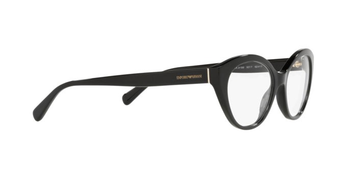 Brillen Emporio Armani EA 3189 (5017) farbe black form cat-eye gläser demo lens