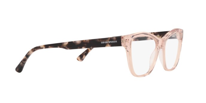 Brillen Emporio Armani EA 3193 (5544) farbe rosa trasparente lucido form cat-eye gläser lente demo