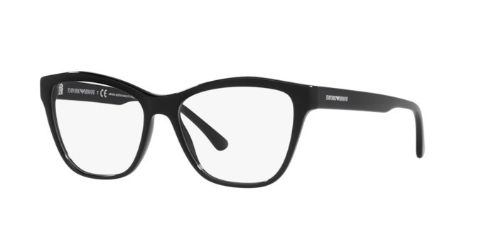Brillen Emporio Armani EA 3193 (5875) farbe shiny black form cat-eye gläser demo lens