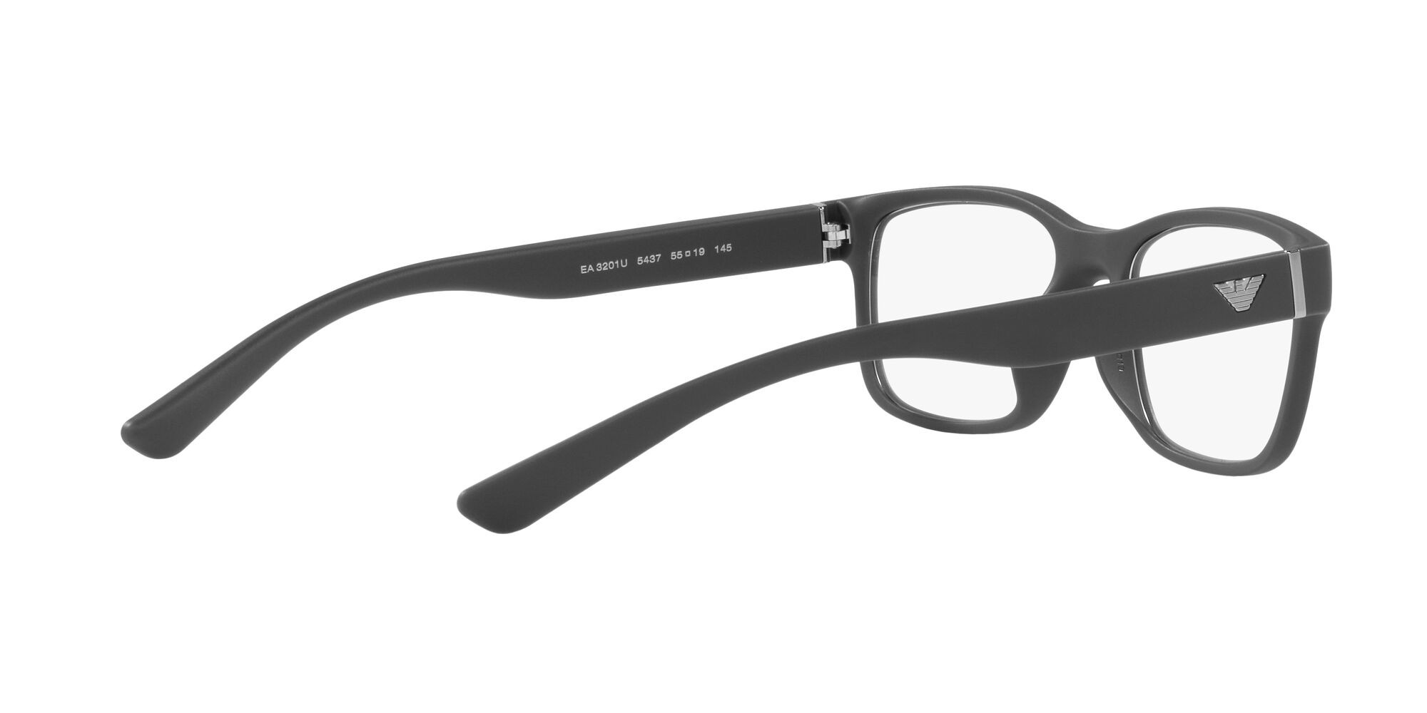 Brillen Emporio Armani EA 3201U (5437) farbe grigio opaco form quadratisch gläser lente demo