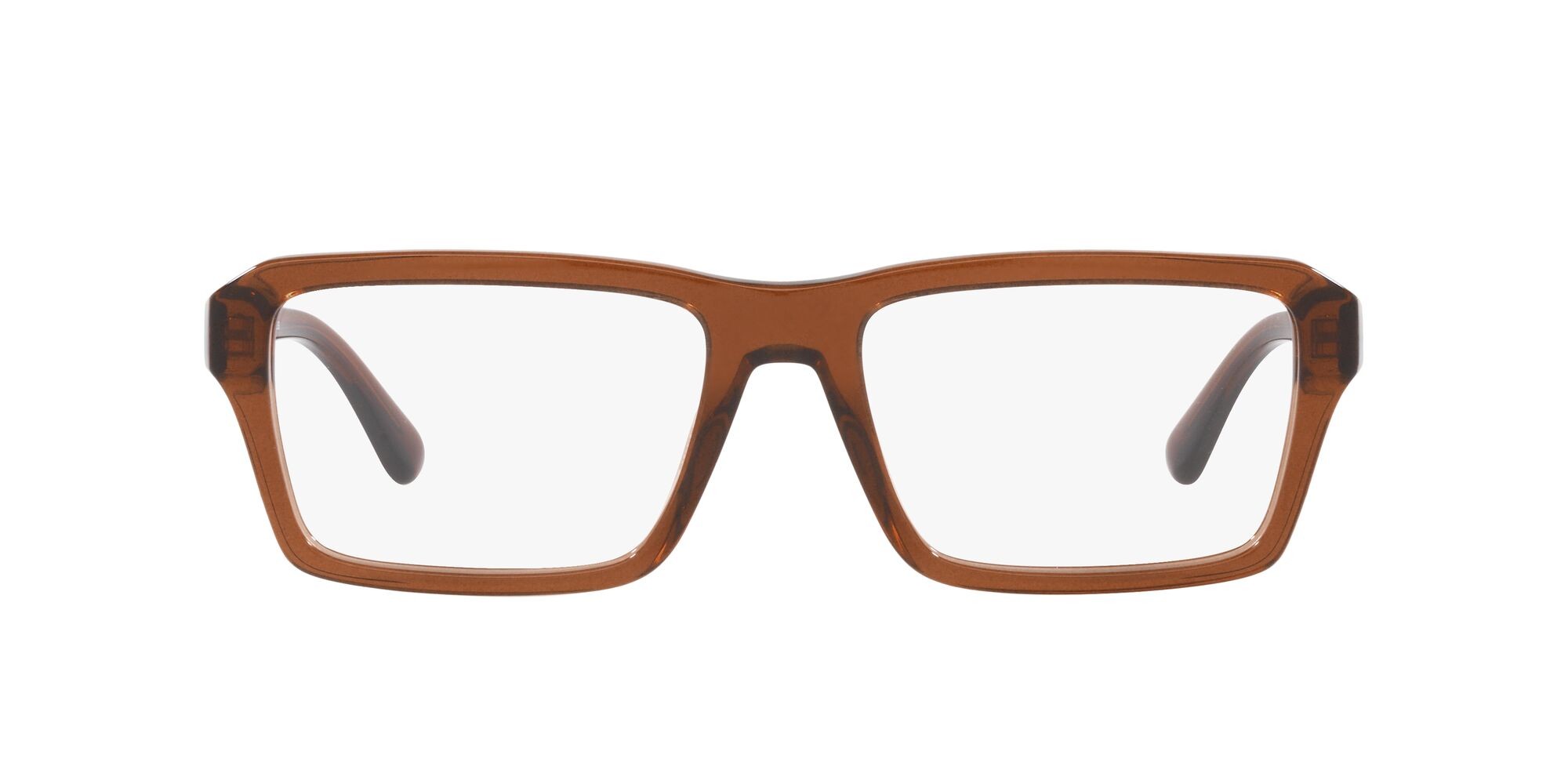 Eyeglasses Emporio Armani EA 3206 (5044) color marrone trasparente lucido shape rectangle lenses lente demo